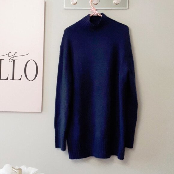 EUC Core Life navy blue tight knit higher mock neck sweater, M - Picture 5 of 5